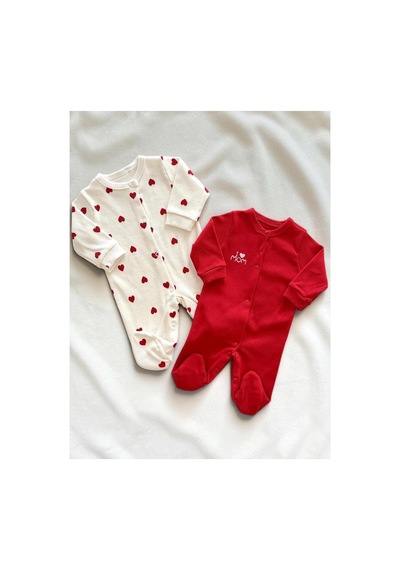 Altıntaş Baby Kırmızı Kalpler Kız Bebek Tulum Set Jungle Mood Jungle Mood