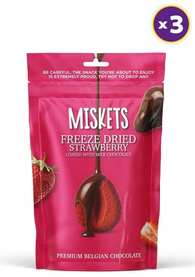 Sütlü Çikolata Kaplamalı Çilek 80 Gr X 3 Adet