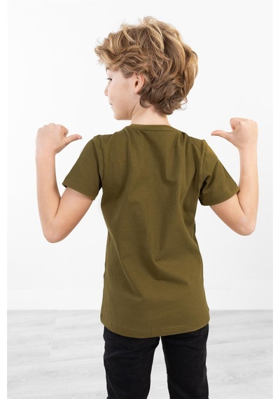 Brz Kıds Brz Kids Baskılı Erkek Çocuk Kısa Kollu T-shirt-haki Haki