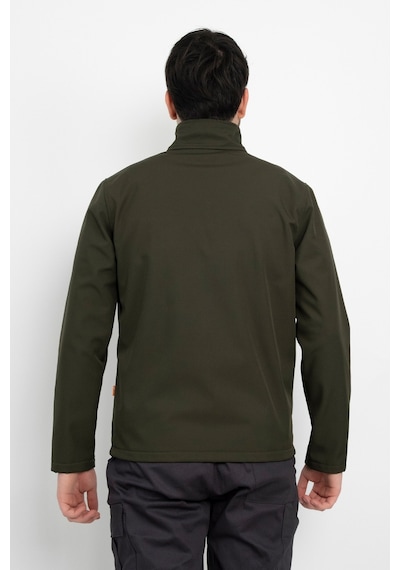 Dasüniforma Softshell İçi Polarlı Su Geçirmez Standart Fit Ceket Rüzgar Geçirmez Tam Fermuar Kışlık Unisex Mont Haki