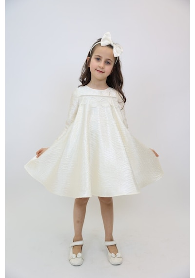 Xo Kids Kız Çocuk Elbise 3-10 Yaş 2920 Ekru