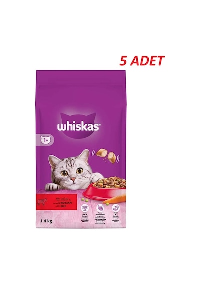 Whiskas Biftekli Kuru Kedi Maması 1,4 Kg 5 Adet