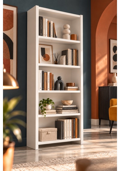 Mira 5 Raflı Kitaplık Beyaz