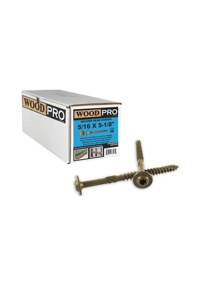 Woodpro Gurthalteband St516 X 518b 5/16 İnç 5 1/8 İnç Uzunluk Çamaşır Makinesi Dış Kafa Ahşap Vida, 250 Adet 0.35 CM