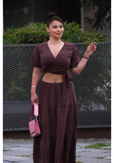 Gigi Wardrobe Kahverengi Müslim Takım Siyah Siyah