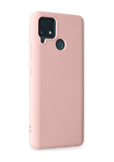 Realme C15 Uyumlu Kılıf Nano İçi Kadife Silikon - Pudra