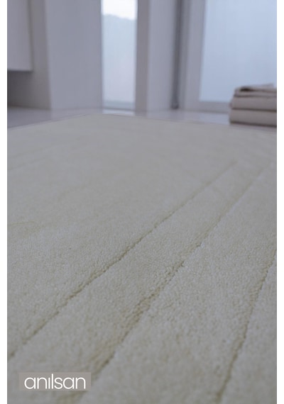 Alora Bej Büyük Ayak Havlusu - 130x60 Cm , 920 Gr %100 Pamuk, Spa Ve Otel Banyo Paspası, Bej