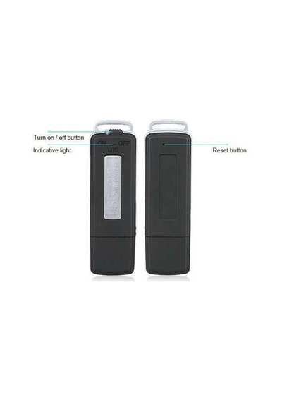 120mah Siyah 1 Adet Usb Disk Ses Kayıt Cihaz 16 Gb