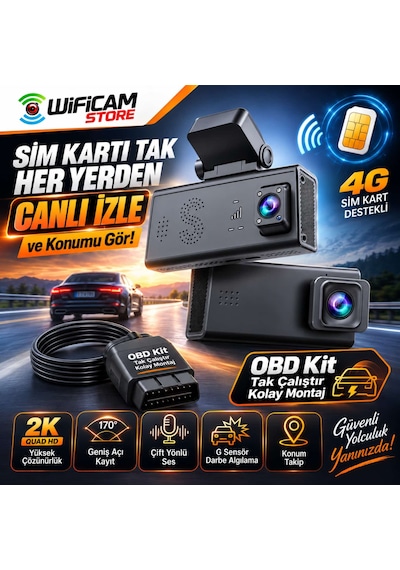 Çift Kameralı Ubox 4g Araç Kamerası Ve Konum Takip