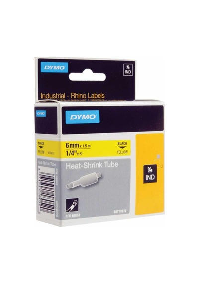 Dymo Rhino Pro Isıyla Küçülen Şerit 6Mm X 1.5M Sarı/Siyah 18052