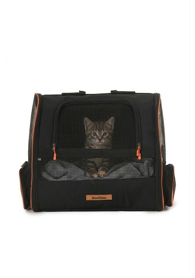 Missidea Brave Paws Piramit Xl Havalandırmalı Kedi Ve Köpek Taşıma Çantası Seyahat Çantası Siyah