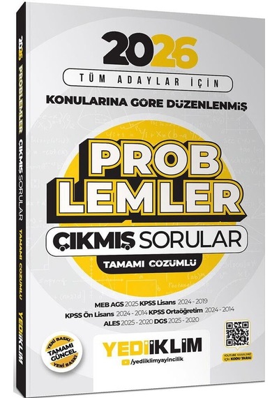 Yediiklim 2026 Tüm Adaylar İçin Paragraf-problemler-sayısal-sözel Mantık Çıkmış Sorular Seti 4 Kitap