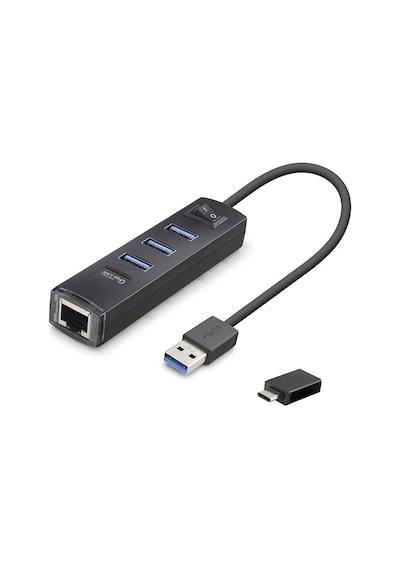 Usb Type-c 3.2 Gen1 Hub Ethernet Gigabit 4 Port Siyah Rj4503 Evimdeyokyok