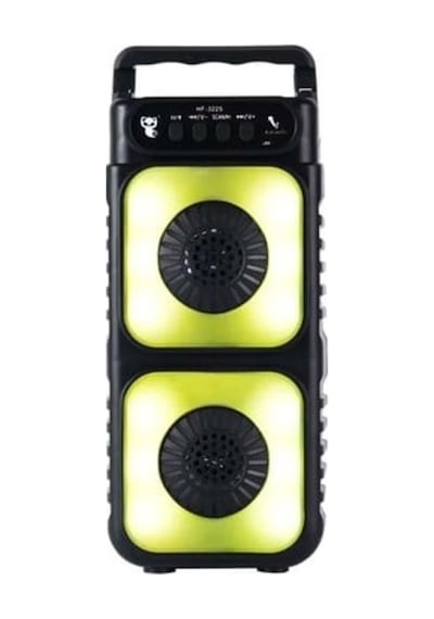 Hf-3225 Rgb Işıklı Taşınabilir Bluetooth Mikrofon Destekli Hoparlör 3x2 İnç Çift Woofer Usb Tf Destekli
