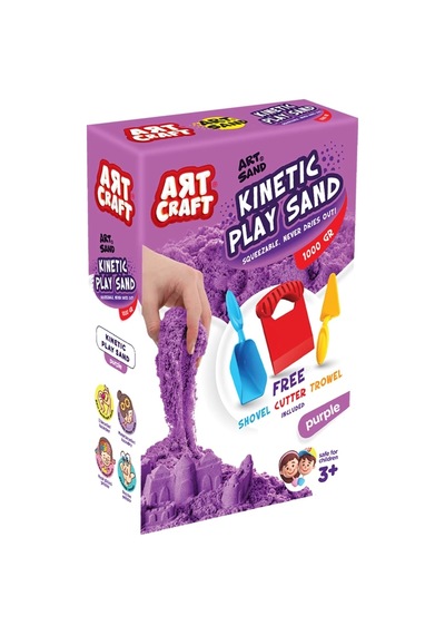 Art Sand Aksesuarlı Mor Oyun Kumu 1000 Gr. - Kinetik Kum Seti - Natural Kum - Doğal Kum Çok Renkli