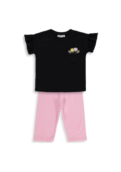 Civil Girls Fiyonklu 2-5 Yaş Takım - Siyah Siyah - Pembe