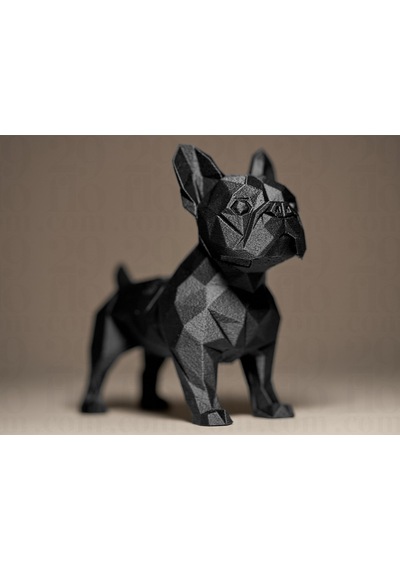 Modern Geometrik French Bulldog Biblo - Dekoratif Köpek Figürü Heykelcik