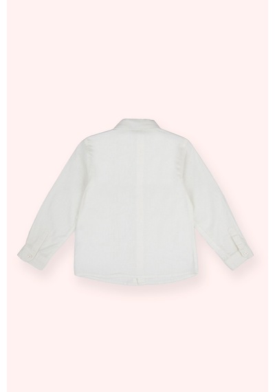 Panço Erkek Çocuk Papyon Detaylı Ekru Gömlek Krem