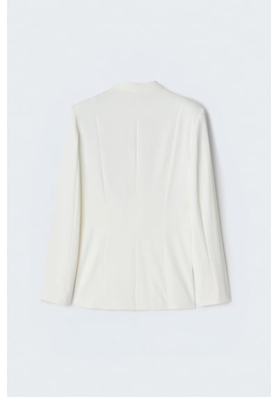 Sateen Anna Ceket - Ekru-137479