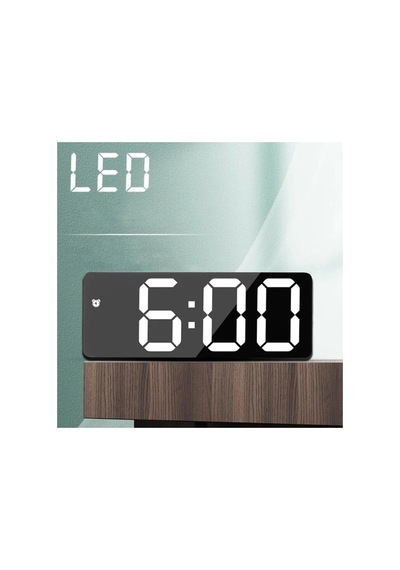 Aynalı Alarm Saat Takvimli Termometre Led Dijital Modern Masa Saati Diğer