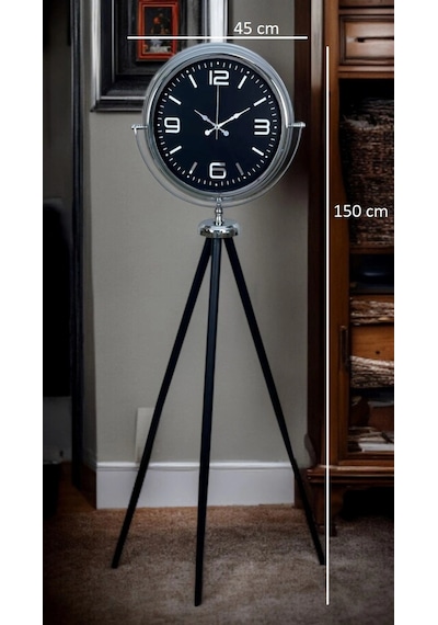Krom Asil Tripod Ayaklı Saat Çok Renkli