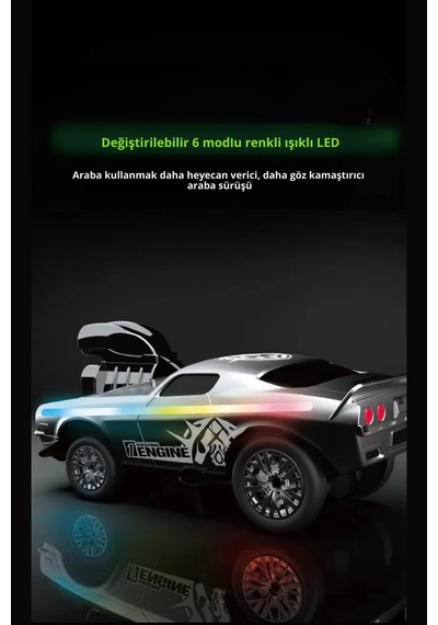 Uzaktan Kumandalı Drift Arabası Rc Araba Işıklı Şarjlı 15 Km/h Hızlı Oyuncak Araba Mavi