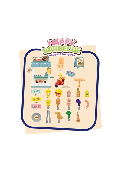 Lemestar Yt6686 Çocuklar İçin Barbekü Dükkanı Rol Oynama Oyunu - Eğitici, Güvenli Malzeme, Gerçekçi Işık Özelliğiyle Montajlı Oyun Seti Çok Renkli