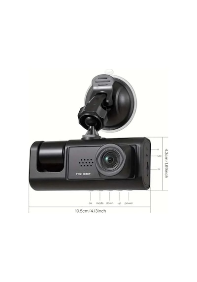 Dv300 Yeni 3 Kameralı Araç İçi Kayıt Kamerası Trafik Recorder 2 İnç Ips Ekran Full Hd 1080p