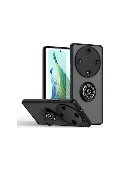 Adige Honor X9b Kılıf Montreal Yüzüklü Standlı Arkası Buğulu Araç Tutucu Özellikli Siyah