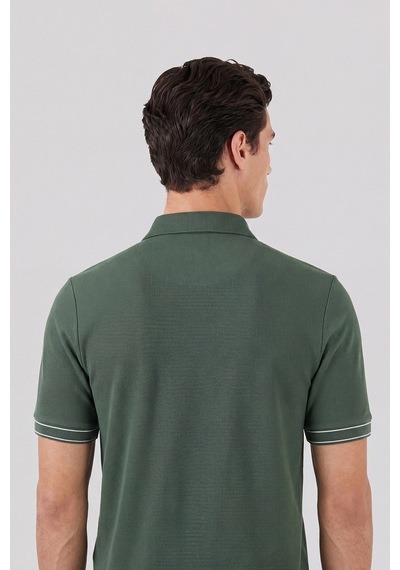 Buratti Pamuklu Regular Fit Yarım Fermuarlı Polo T Shirt Erkek Polo Yaka T Shirt 5904073 Nefti