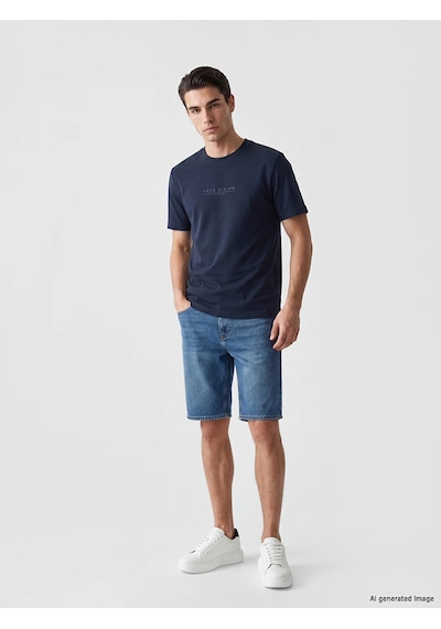 LC Waikiki Lcwaıkıkı Classic Lacivert Bisiklet Yaka Baskılı Erkek Penye Tişört New Navy LC Waikiki Lcwaıkıkı Classic Lacivert Bisiklet Yaka Baskılı Erkek Penye Tişört New Navy