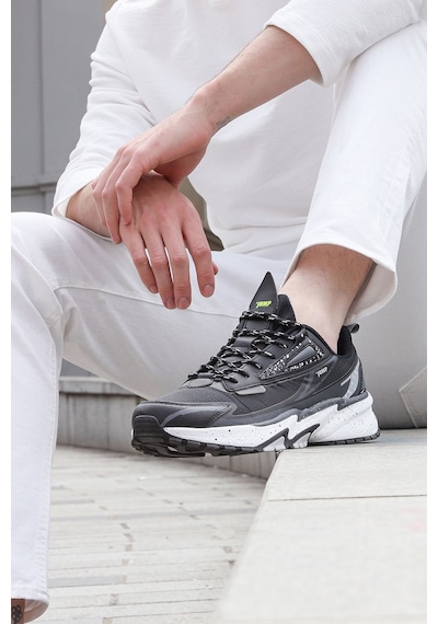 Jump 29726 Siyah - Gri Erkek Sneaker Günlük Spor Ayakkabı Beyaz