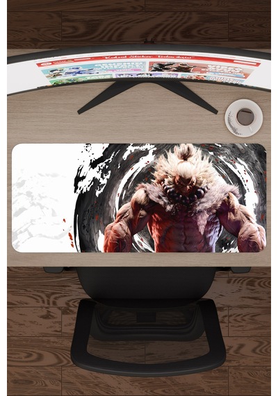 Street Fighter Kaymaz Dikişli Kauçuk Oyuncu Mousepad V4 - 70x30 Xl Gaming Mouse Pad Fare Altlığı