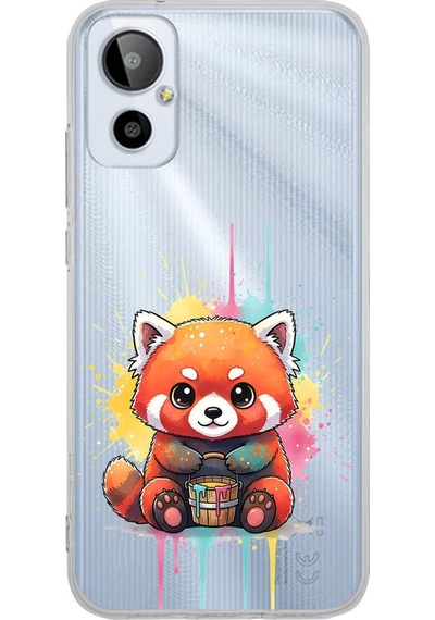 General Mobile 23se İle Uyumlu Splash Tilki Tasarımlı Şeffaf Silikon Kılıf 051k