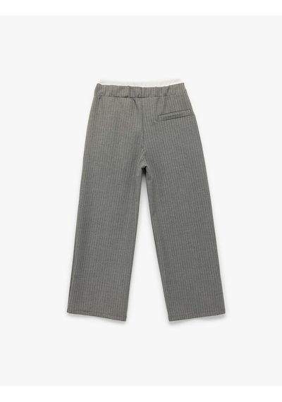 Koton Beli Lastikli Fiyonk Detaylı Rahat Kalıp Geniş Paça Çizgili Pantolon Gri Çizgili 7wkg40006aw Koton Beli Lastikli Fiyonk Detaylı Rahat Kalıp Geniş Paça Çizgili Pantolon Gri Çizgili 7wkg40006aw