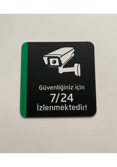 Pleksi Güvenlik Kamerası Uyarı Levhası