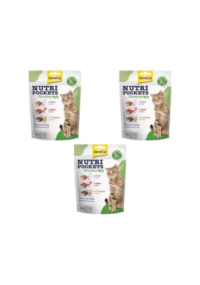 Gimcat Nutripockets Country Mix Kedi Ödülü 3 x 150 G