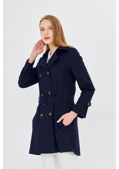 Pastelastore Esnek Pamuk Gabardin Kısa 80cm Omuz Apoletli Kemerli Kadın Trençkot 1120 Koyu Lacivert Pastelastore Esnek Pamuk Gabardin Kısa 80cm Omuz Apoletli Kemerli Kadın Trençkot 1120 Koyu Lacivert