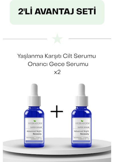 Yaşlanma Karşıtı Cilt Serumu Advanced Night Repair Onarıcı Gece Serumu İkili Set 20 Ml + 20 Ml