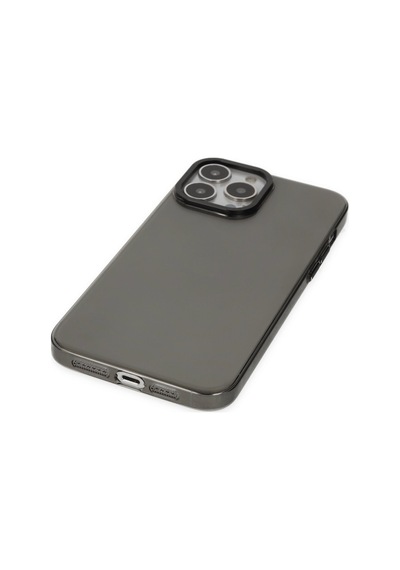 iPhone Uyumlu 13 Pro Max Kılıf Anka Pc Sert Metal Kapak - Siyah Düz Renkli