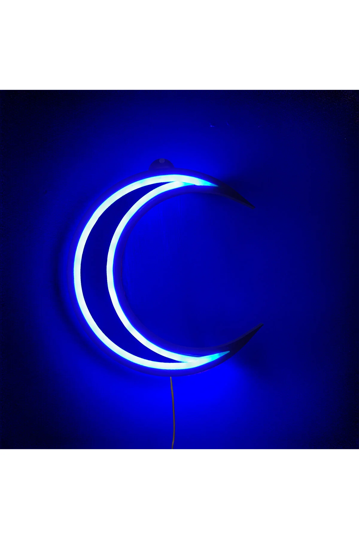 Hilal Ay Neon Led 3d Baskı Mavi
