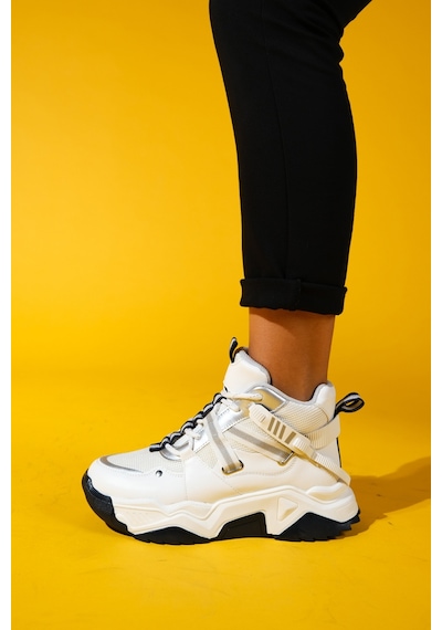 Luvishoes Luvi Shoes Clara Beyaz Laci Fermuarlı Ve Bağcıklı Kadın Spor Bot Beyaz - Lacivert Luvishoes Luvi Shoes Clara Beyaz Laci Fermuarlı Ve Bağcıklı Kadın Spor Bot Beyaz - Lacivert