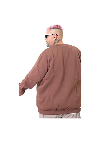 Mode Xl Büyük Beden Erkek Sweat Bisiklet Horse U25812 Kahverengi