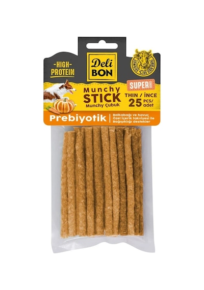 Delibon Süper Munchy Çubuk Prebiyotik Köpek Çiğneme Kemiği İnce 25'li