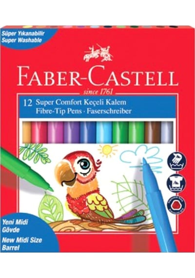 Faber Castell Super Comfort Keçeli Kalem 12 Renk