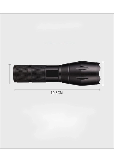 Gold Orion Km-108 T6 Led Şarjlı El Feneri 5 Modlu 200 Metre Işık Mesafesi Açık Gri