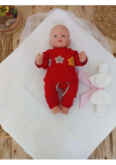Yenidoğan Bal Peteği My Prince Taç Nakışlı Delüks Kundak Bebek Battaniyesi Pembe Pembe
