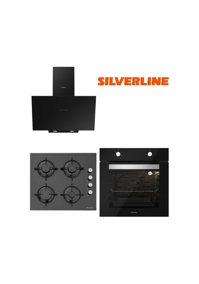 Silverline BO6501B01 - CS5349B01 -  3481 Siyah Cam Ankastre Eko Set