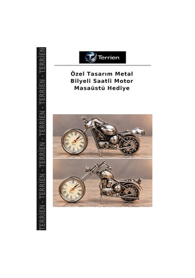 Özel Tasarım Metal Bilyeli Saatli Motor Masaüstü Hediye