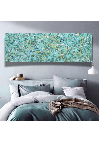Yatak Odası El Yapımı Yağlı Boya Tablo 166x65cm